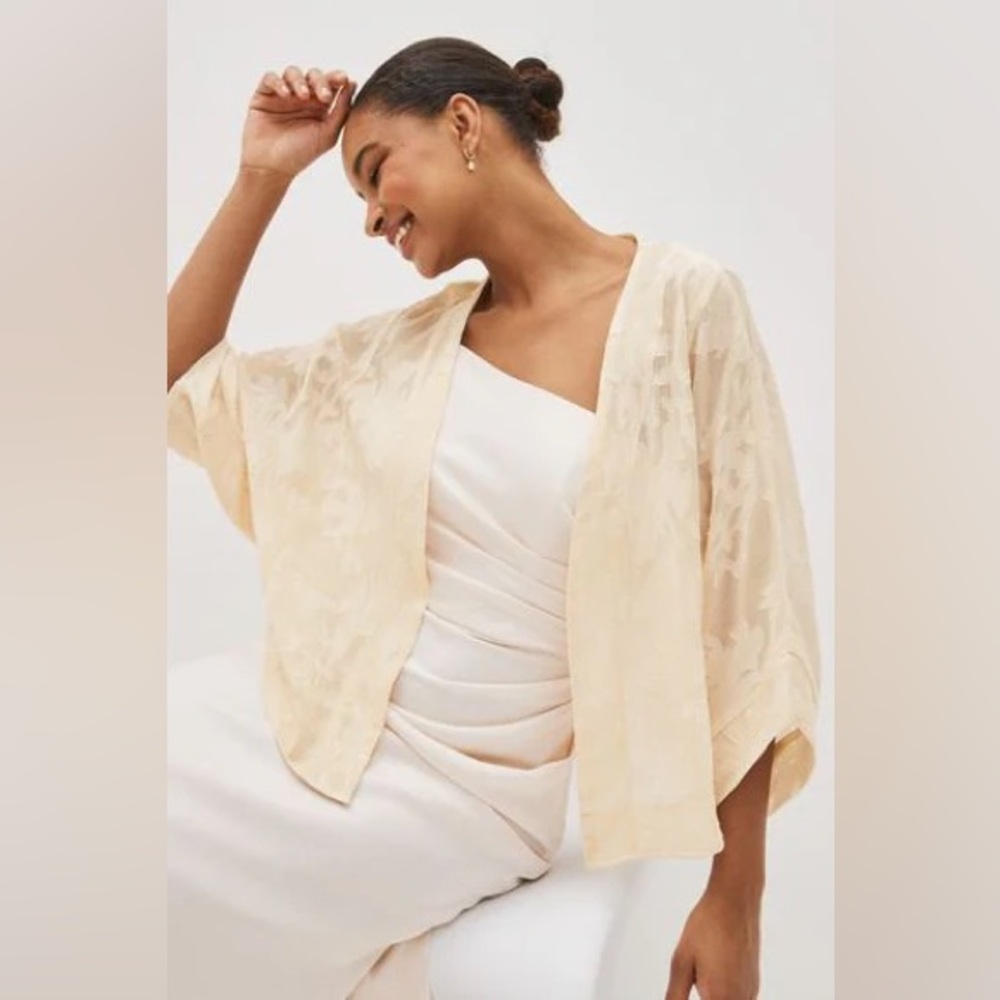 NEXT DIRECT SHEER EMBROIDERED KIMONO - BNWT - NUDE - XL